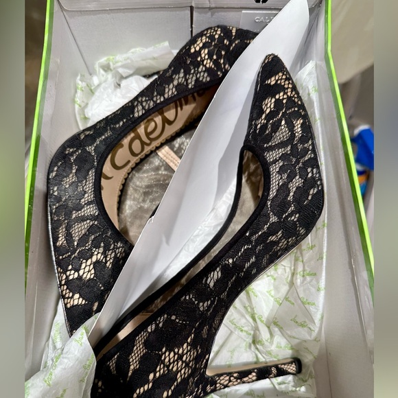 Black/Nude Lace Sam Edelman Hazel Heels size 9 - Picture 4 of 6